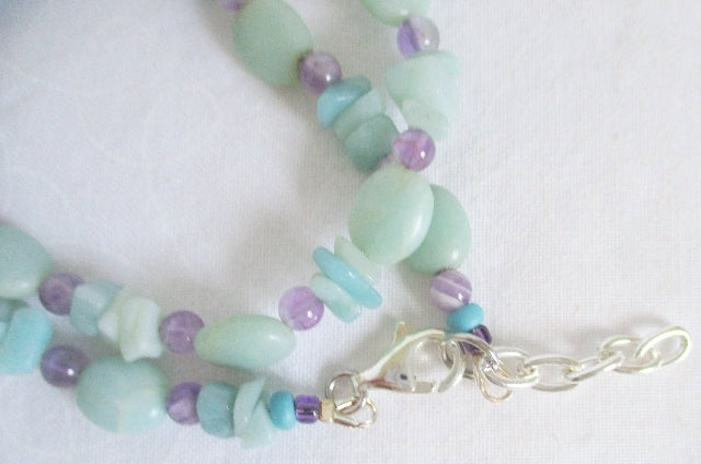 Amazonite Amethyst Wrap Bracelet - Juicybeads Jewelry