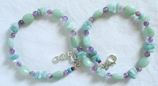 Amazonite Amethyst Wrap Bracelet - Juicybeads Jewelry