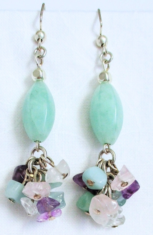 Amazonite Cluster Earrings - Juicybeads Jewelry