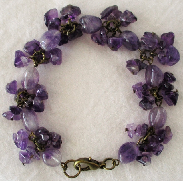 amethyst brass bracelet - juicybeads jewelry