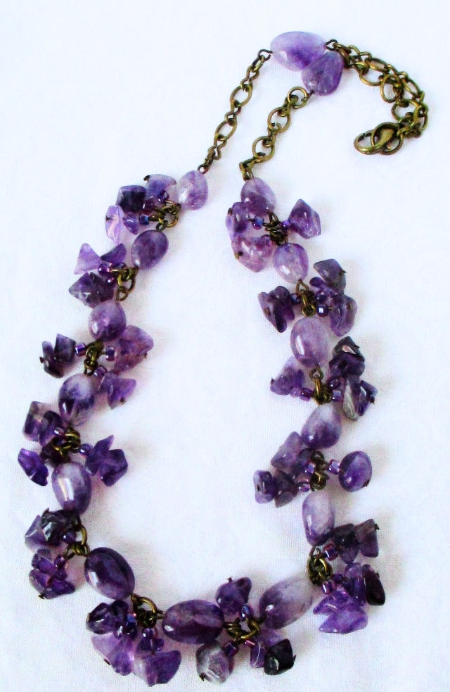 Amethyst Chip Necklace - Juicybeads Jewelry