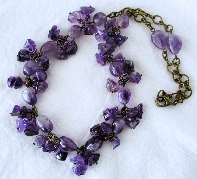 Amethyst Chip Necklace - Juicybeads Jewelry