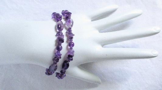 Amethyst Wrap Bracelet - Juicybeads Jewelry