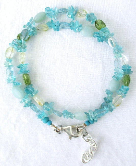 Aquamarine Wrap Bracelet - Juicybeads Jewelry