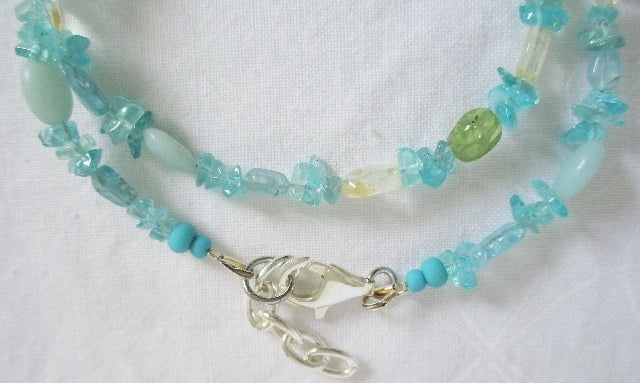 Aquamarine Wrap Bracelet - Juicybeads Jewelry