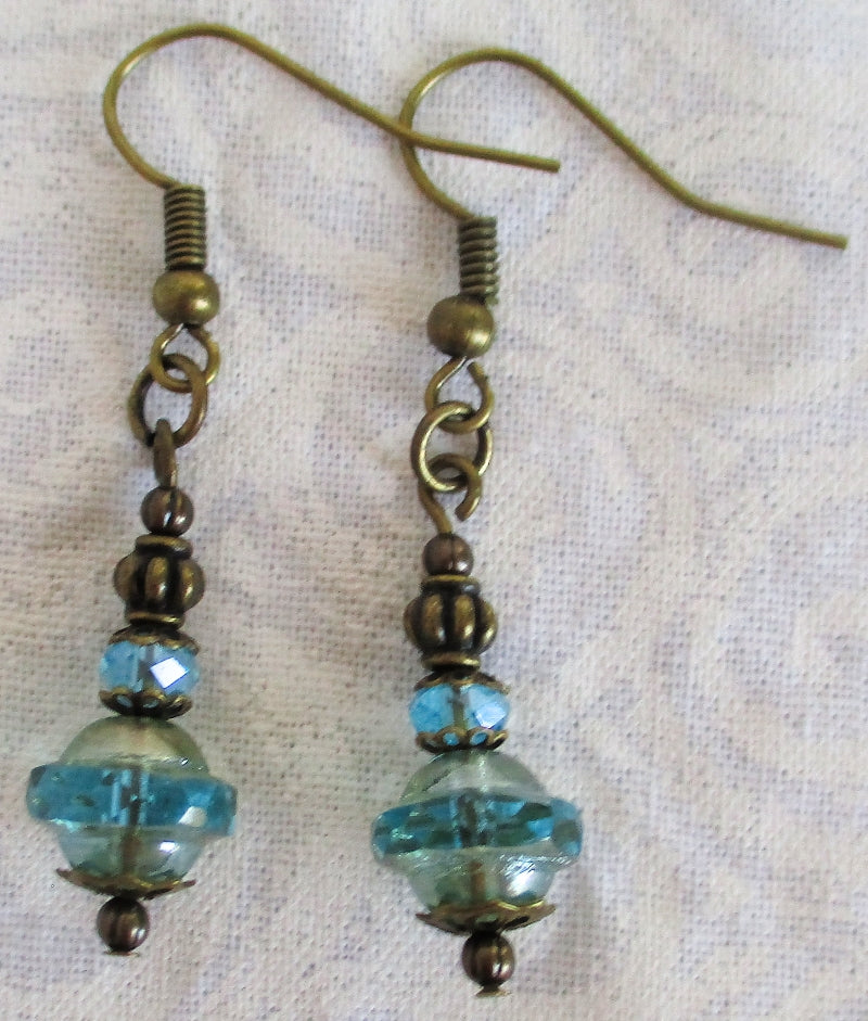 Beaded Light Blue Drop Earrings - Juicybeads Jewelry