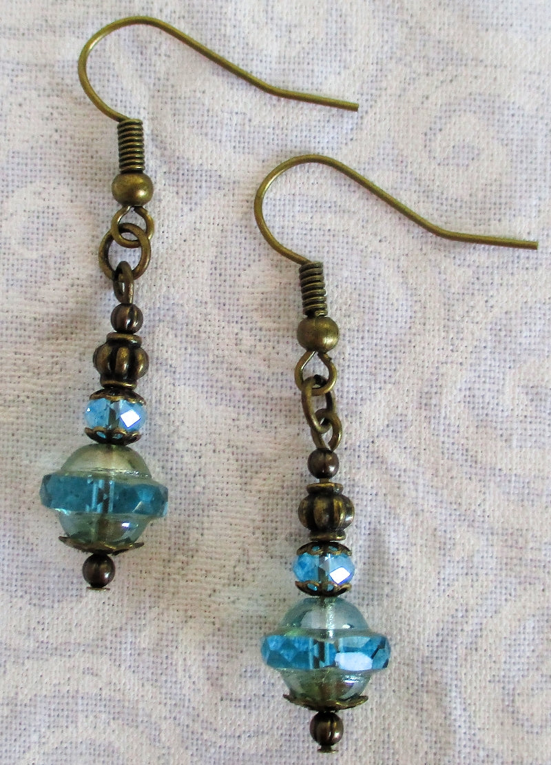 Beaded Light Blue Drop Earrings - Juicybeads Jewelry