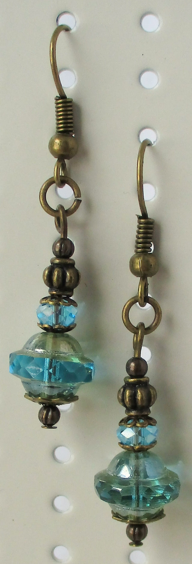 Beaded Light Blue Drop Earrings - Juicybeads Jewelry