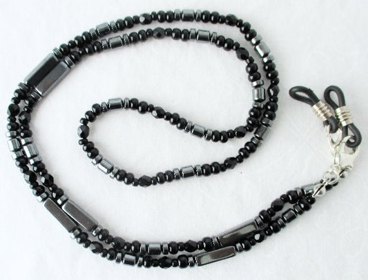 Black Beaded Eyeglass Chain - Juicybeads Jewelry