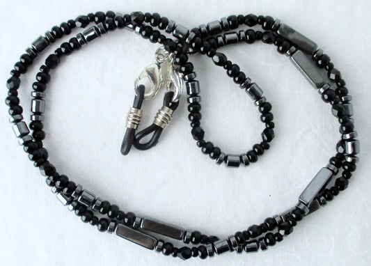 Black Beaded Eyeglass Chain - Juicybeads Jewelry