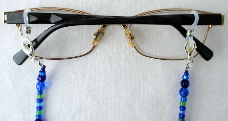 Blue & Green Beaded Eyeglass Chain - Juicybeads Jewelry