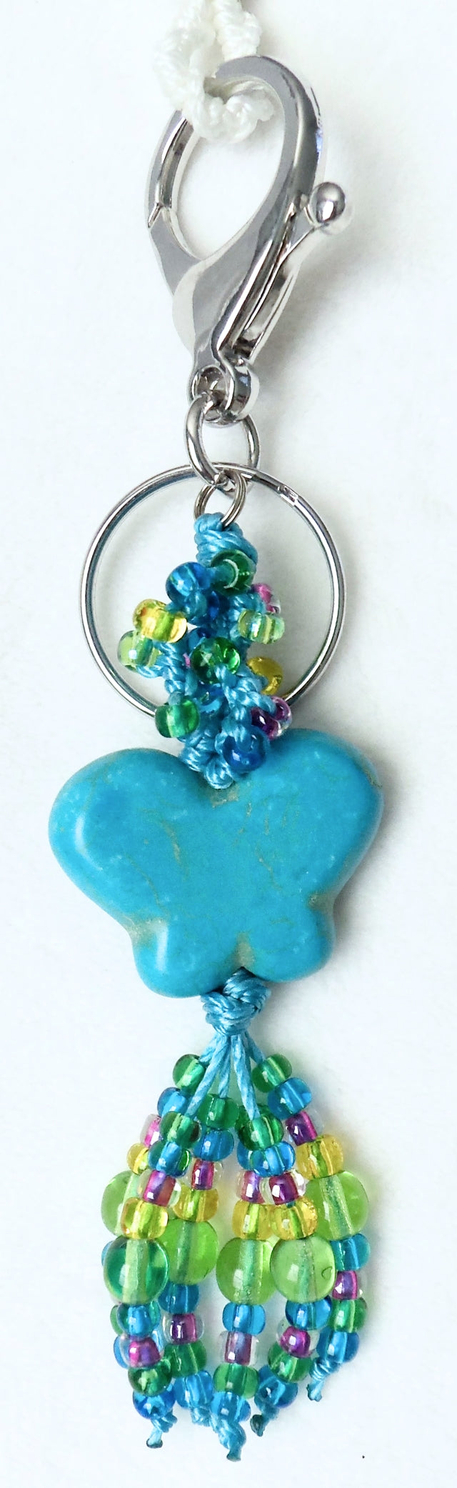 Blue Butterfly Beaded Keychain - Juicybeads Jewelry