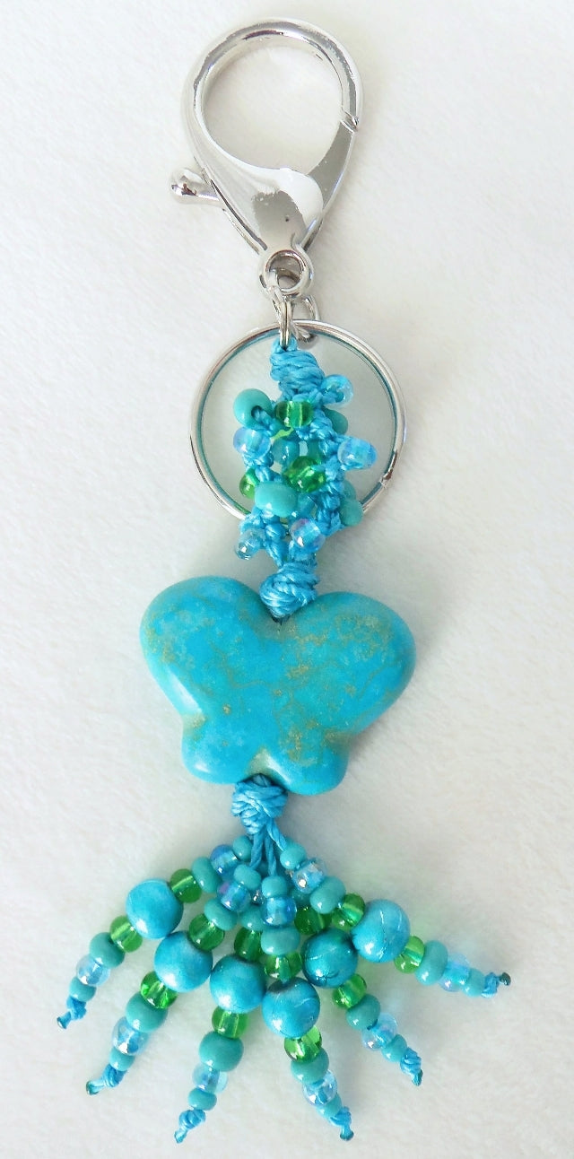 Blue & Green Butterfly Keychain - Juicybeads Jewelry