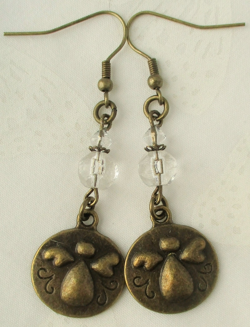 Brass Angel Charm Earrings - Juicybeads Jewelry