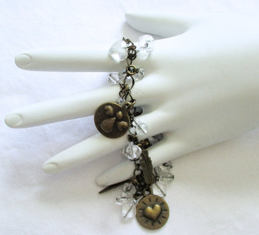 Brass Angel Cluster Bracelet - Juicybeads Jewelry
