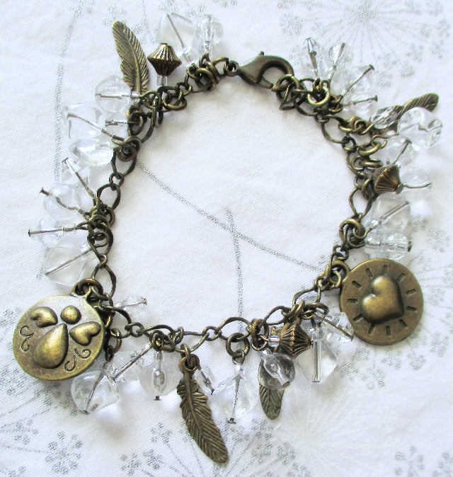 Brass Angel Cluster Bracelet - Juicybeads Jewelry