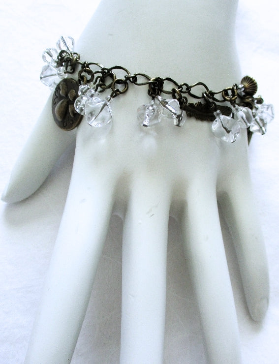 Brass Angel Cluster Bracelet - Juicybeads Jewelry