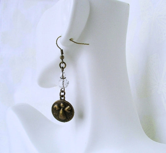 Brass Angel Dangle Earrings - Juicybeads Jewelry