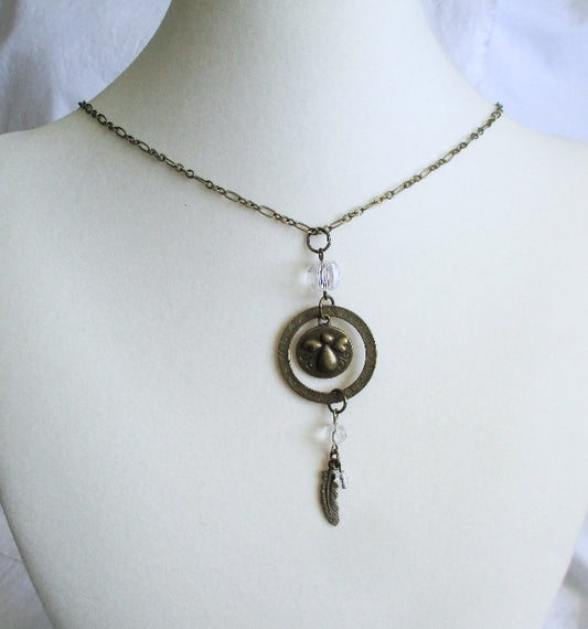 Brass Angel Pendant Necklace -juicybeads jewelry