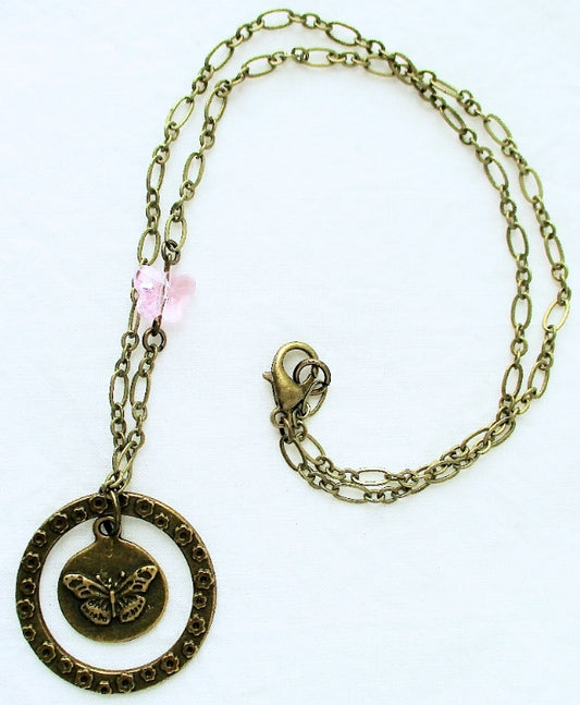Brass Butterfly Pendant Necklace - Juicybeads Jewelry