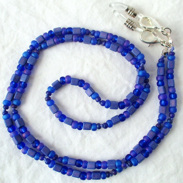 Dark Blue Beaded Eyeglass Chain Juicybeads Jewelry