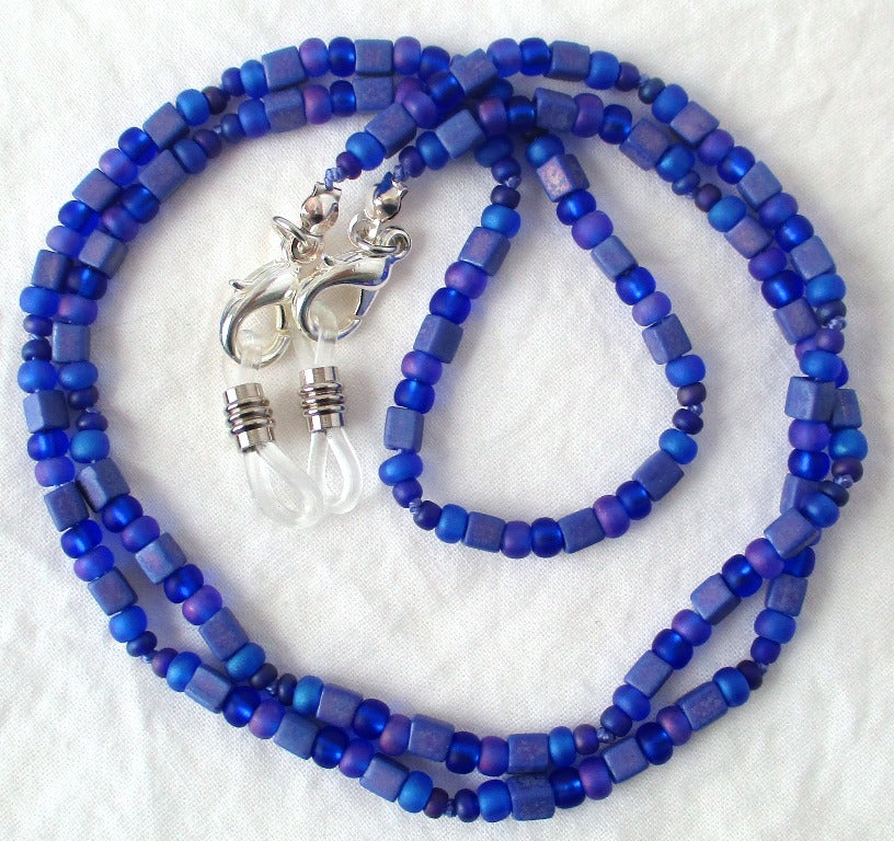 Dark Blue Beaded Eyeglass Chain Juicybeads Jewelry