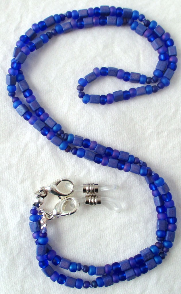 Dark Blue Beaded Eyeglass Chain Juicybeads Jewelry