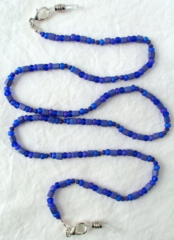 Dark Blue Beaded Eyeglass Chain Juicybeads Jewelry