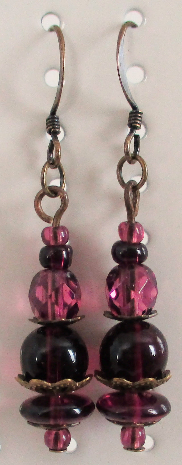 dark purple drop earrings - Juicybeads Jewelry