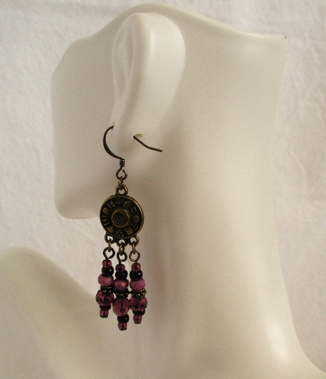 Fall Purple Beaded Earrings - Juicybeads Jewelry