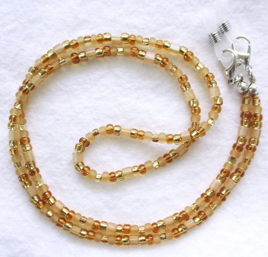 Golden Yellow Beaded Eyeglass Chain - Juicybeads Jewelry