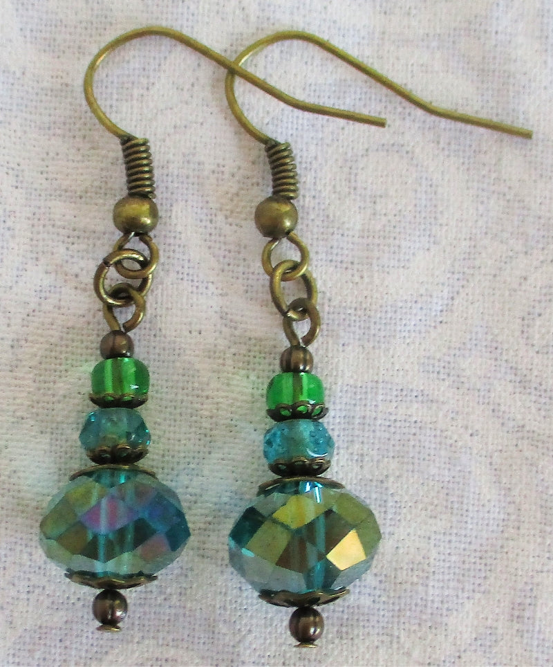 Green Beaded Earrings - Juicybeads Jewelry