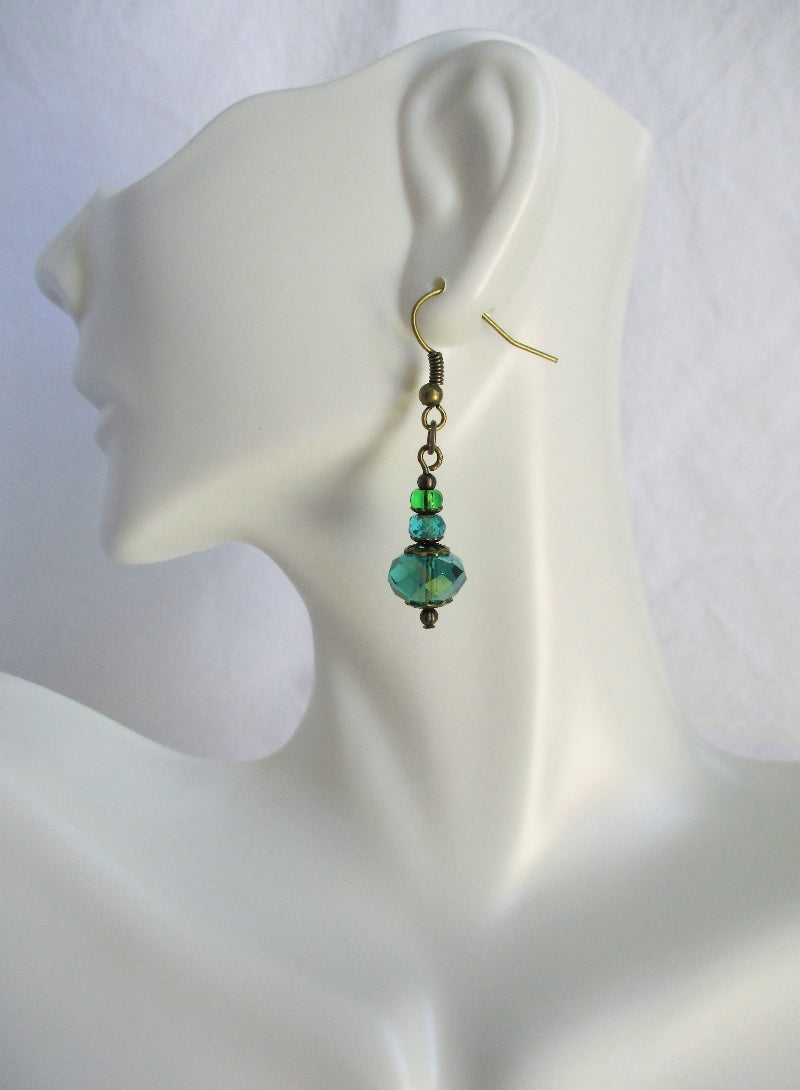 Green Beaded Earrings - Juicybeads Jewelry