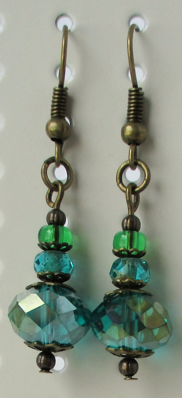 Green Beaded Earrings - Juicybeads Jewelry