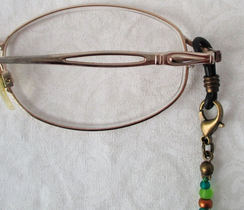 Green Brown Beaded Eyeglass Chain - Juicybeads Jewelry