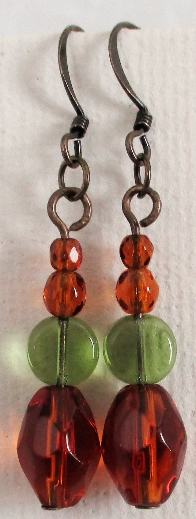 green & brown earrings - juicybeads jewelry