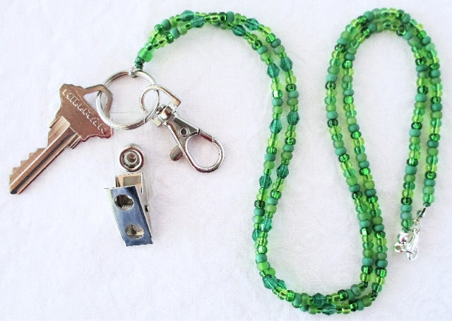 Green Beaded Lanyard - Juicybeads Jewelry