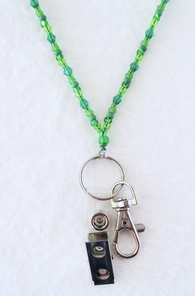 Green Beaded Lanyard - Juicybeads Jewelry