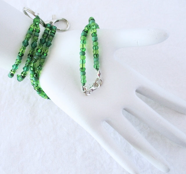 Green Beaded Lanyard - Juicybeads Jewelry