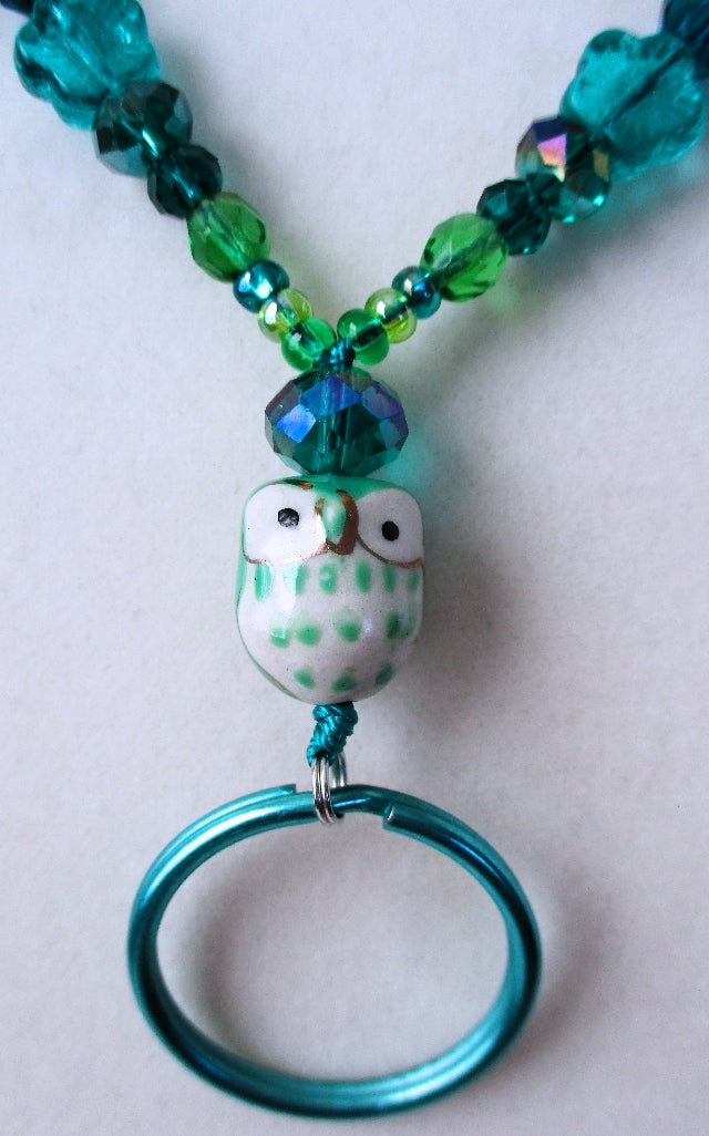 green flower beaded lanyard - juicybeads jewelry