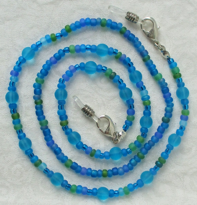 Light Blue Beaded Eyeglass Chain Juicybeads Jewelry