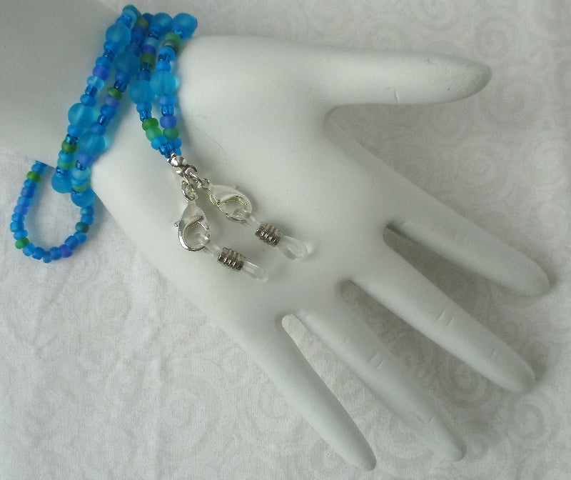 Light Blue Beaded Eyeglass Chain Juicybeads Jewelry