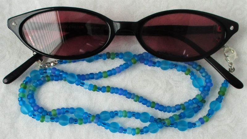 Light Blue Beaded Eyeglass Chain Juicybeads Jewelry