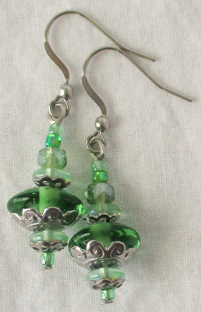 light green drop earrings juicybeads jewelry