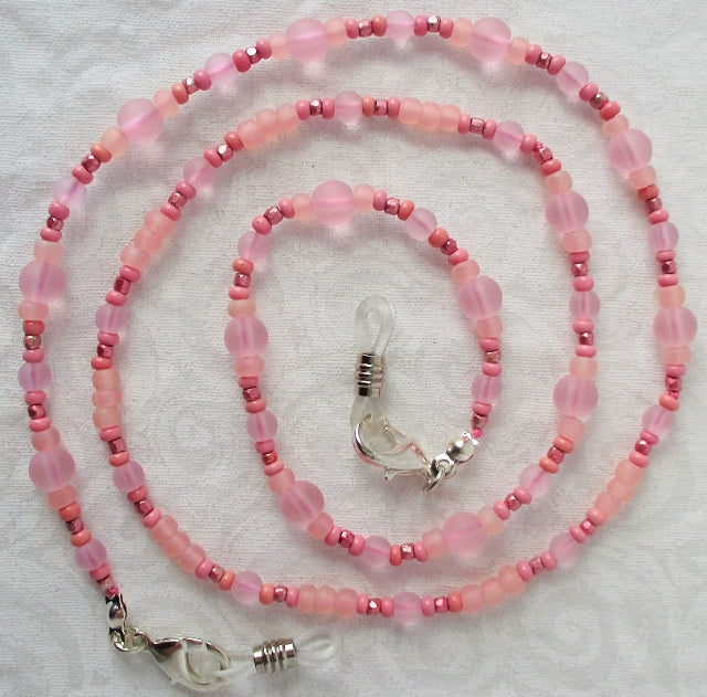 Light Pink Beaded Eyeglass Chain - juicybeads jewelry