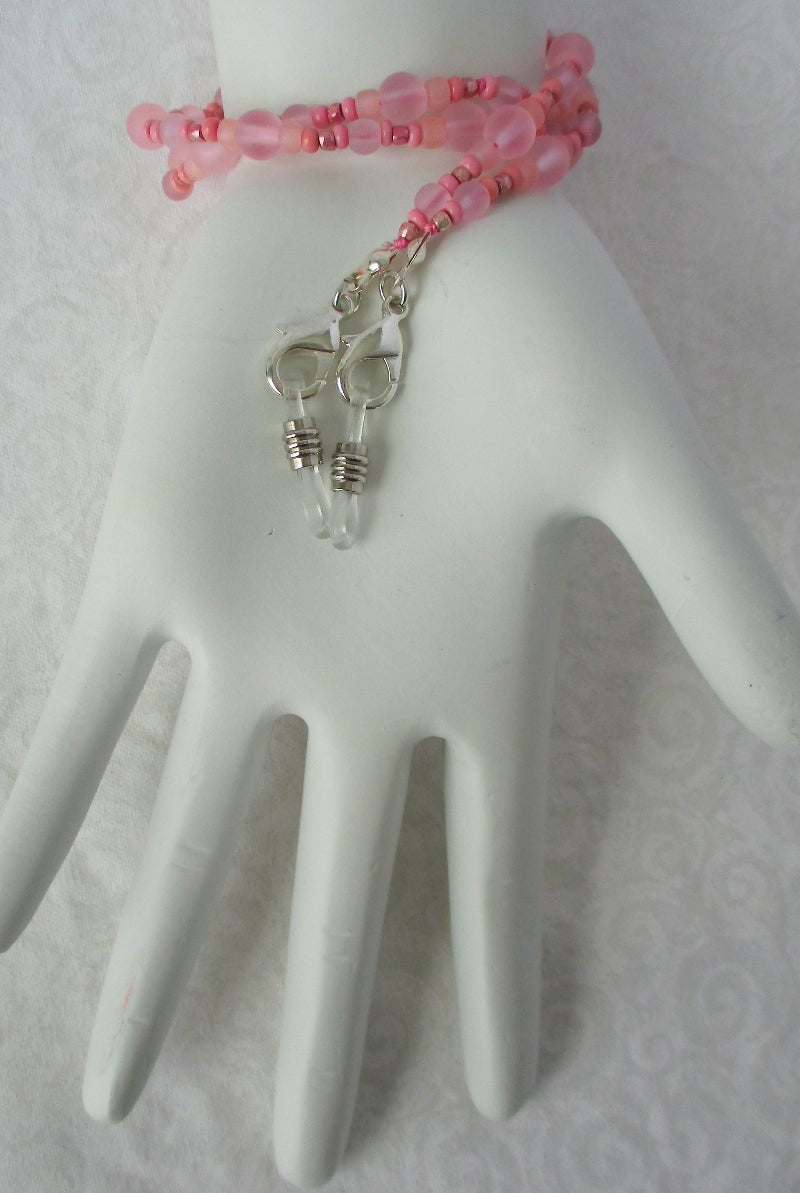 Light Pink Beaded Eyeglass Chain - juicybeads jewelry