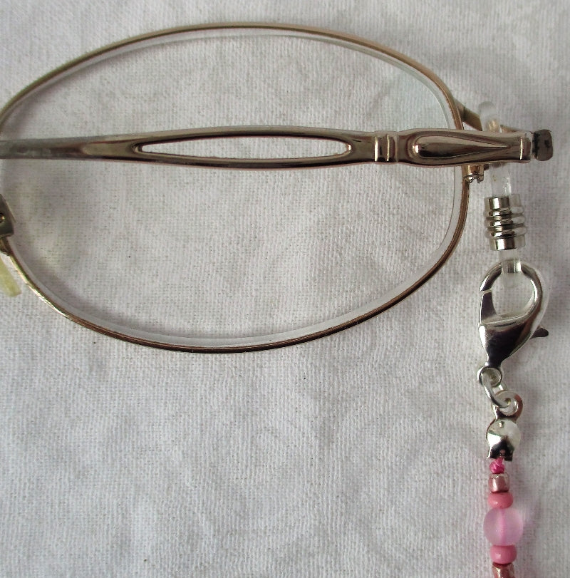 Light Pink Beaded Eyeglass Chain - juicybeads jewelry