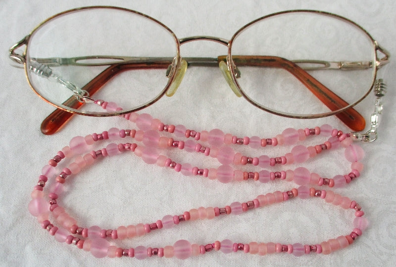 Light Pink Beaded Eyeglass Chain - juicybeads jewelry
