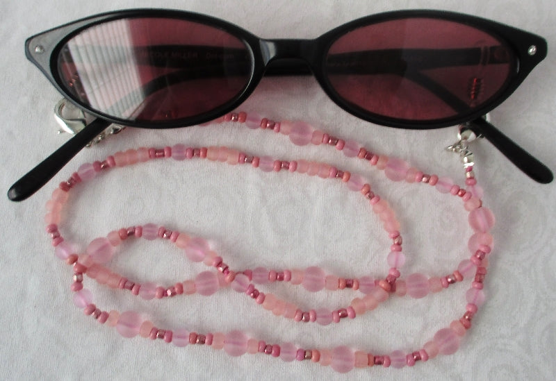 Light Pink Beaded Eyeglass Chain - juicybeads jewelry