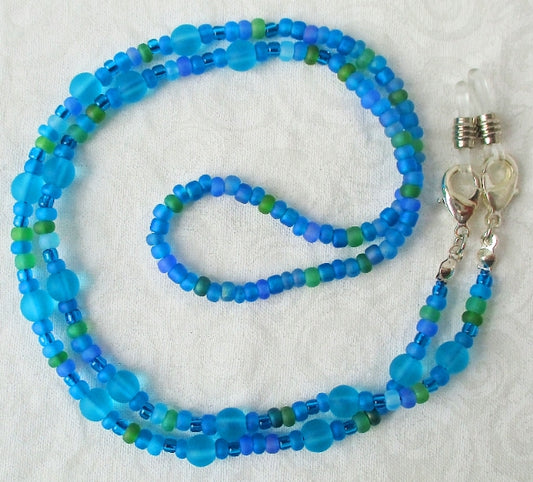 Light Blue Beaded Glasses Chain - Juicybeads Jewelry